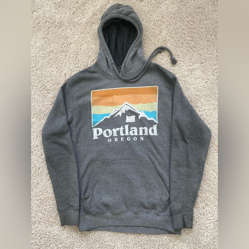 Portland Oregon Patagonia Style Gray Hoodie- Unisex
